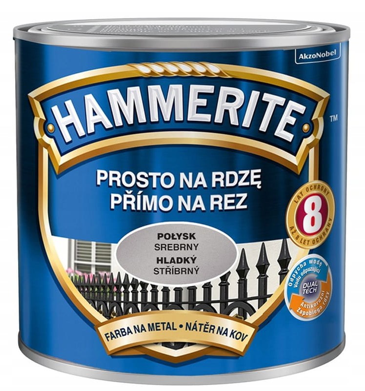 Hammerite Prosto na Rdzę Połysk srebrna 0,7 L